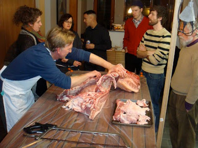 Where can you learn how to cut up a pig?